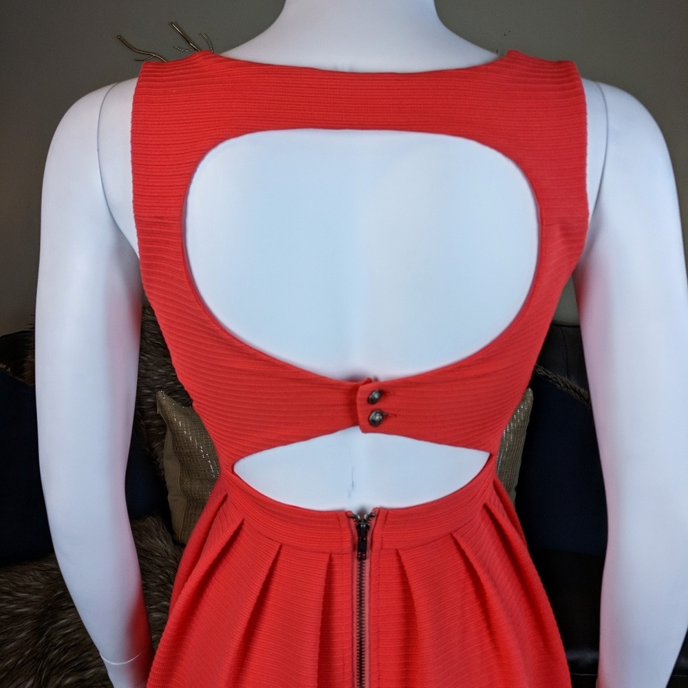 ๐ฐYa Los Angeles Fit and Flare Dress Coral Pink - Picture 4 of 8